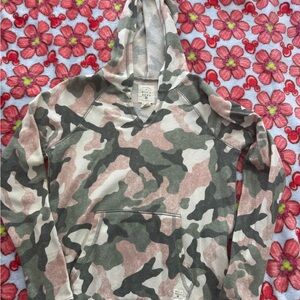 Billabong Kids Camo Hoodie in Olive, Pink & Cream